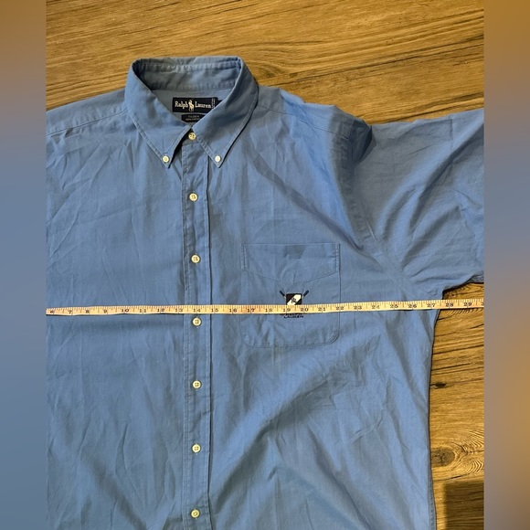VINTAGE Ralph Lauren Tilden Cotton short sleeve embroidered logo shirt blue - Picture 11 of 16